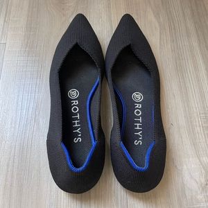 Rothy's Black Pointed Toe Ballet Flats Shoes Womens